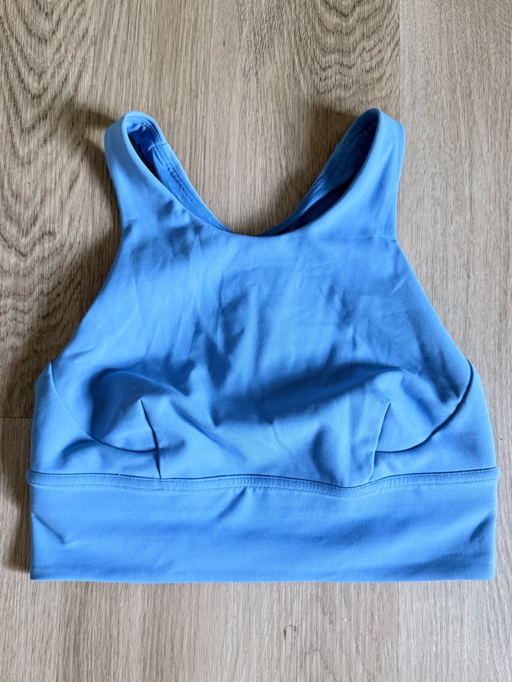 lululemon - wonder train high neck longline bra - blue